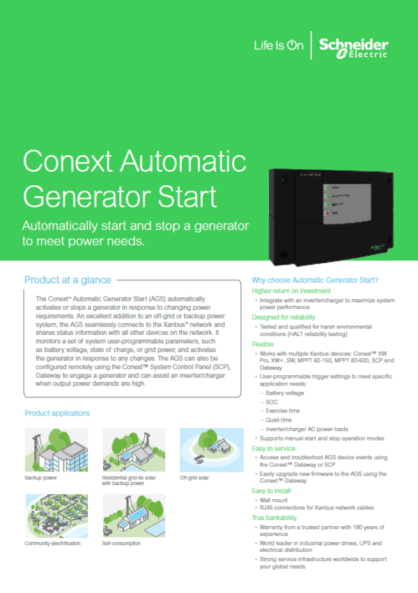 Schneider Electric Conext Automatic Generator Start - Image 2