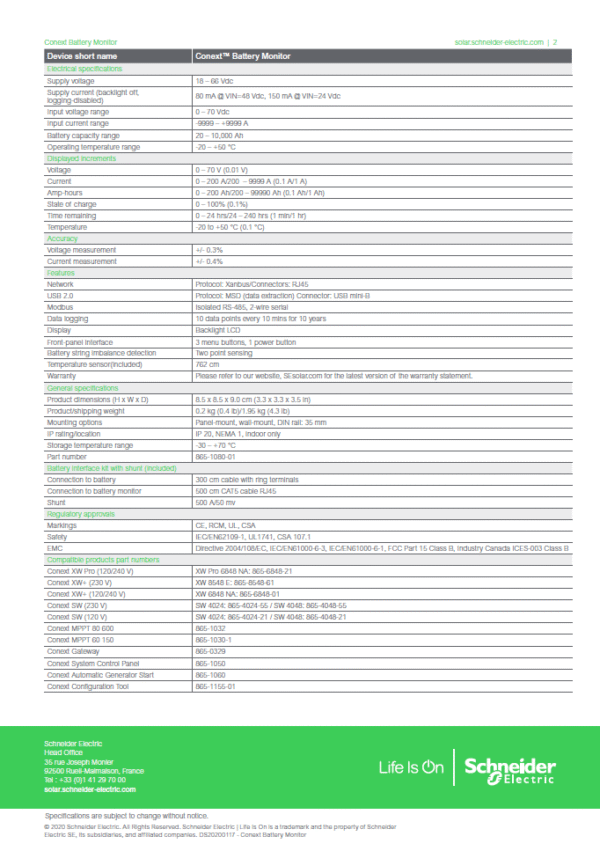 Schneider Electric Conext Battery Monitor - Image 3
