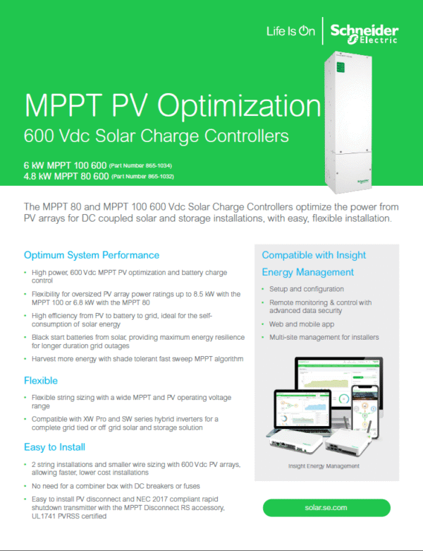 Schneider Electric Conext MPPT 80-600 Solar Charge Controller - Image 2