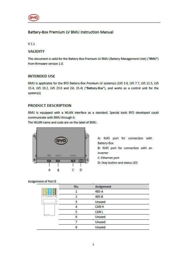 BYD Battery-Box Premium LV BMU - IP55 - Image 2